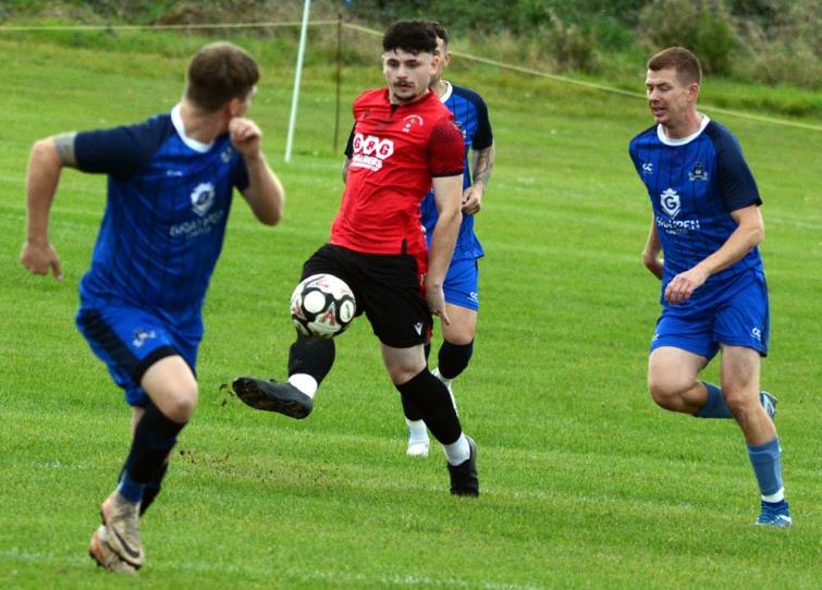 Pennar Robins look for a way through the Kilgetty defence. Picture Gordon Thomas